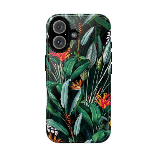 Midnight Garden Tropical Botanical Phone Case with Magnetic Tough Design