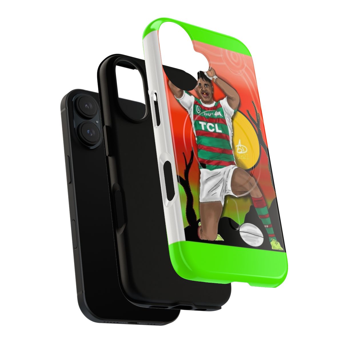 Tough magnetic phone case featuring Latrell Mitchell artwork - Layers