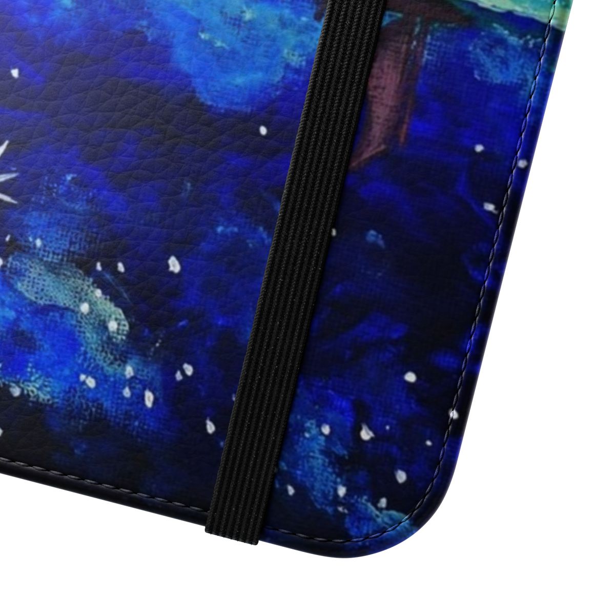 Celestial-inspired Moana phone case cover with night sky, stars, and sailing ship design - Close Up