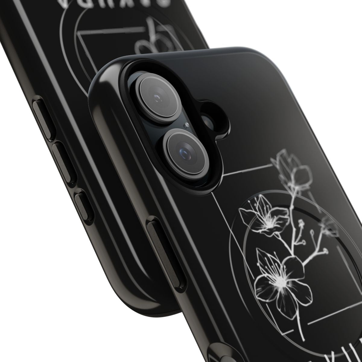 Sleek and minimalist phone case featuring a beautiful sakura (cherry blossom) flower design - Detail