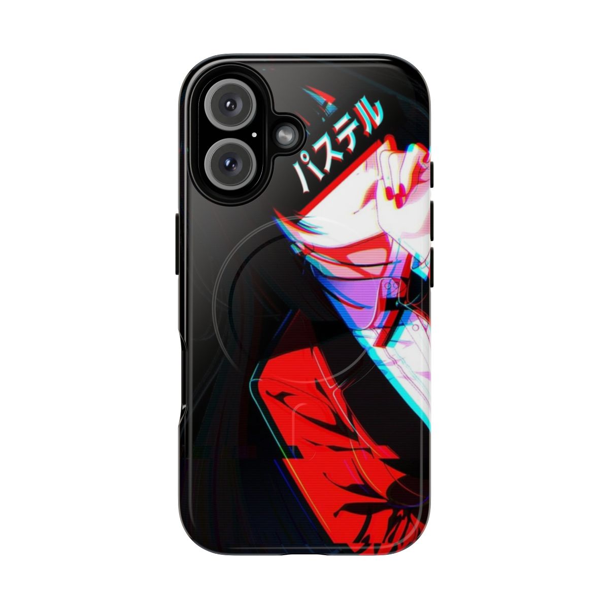 Crimson aesthetic cyberpunk design magnetic tough phone cases featuring Yumeko Jabami from the anime Kakegurui.