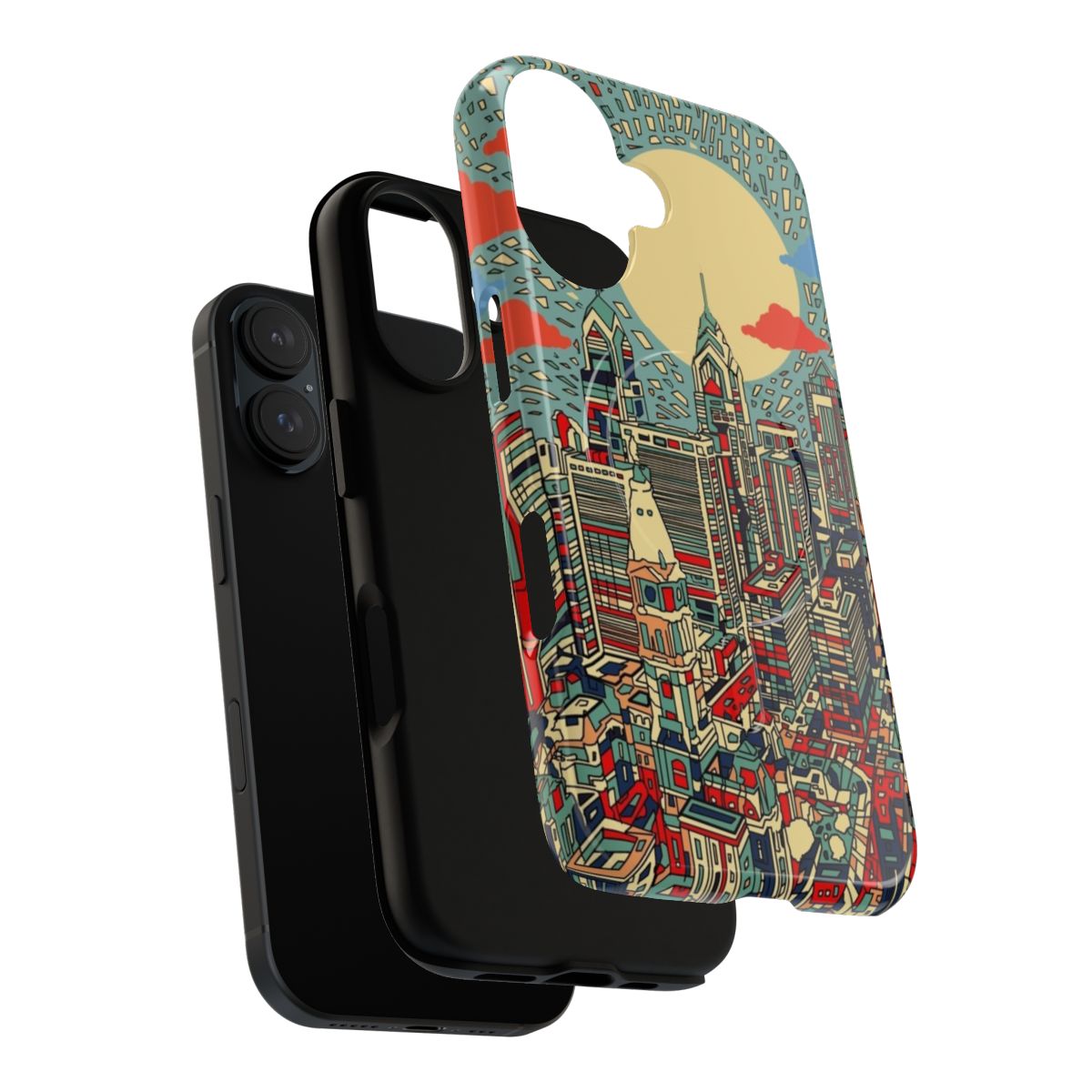 Stunning panoramic view of the Philadelphia skyline on a durable phone case - Layers