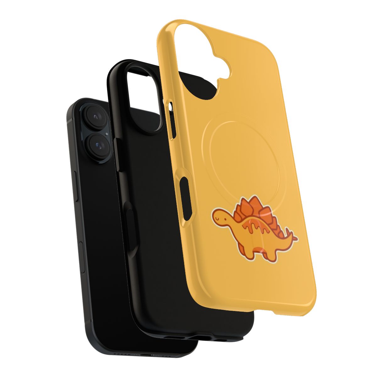 Cute dino-themed magnetic tough phone case with spiny dinosaur design - Layers