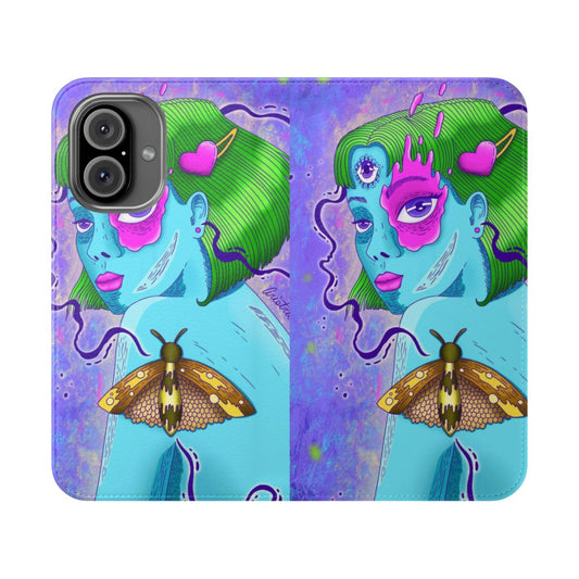 Psychedelic trippy alien butterfly phone case