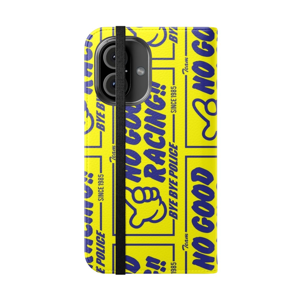 Racing-inspired phone case with jdm-style graphics and design - Folded Front