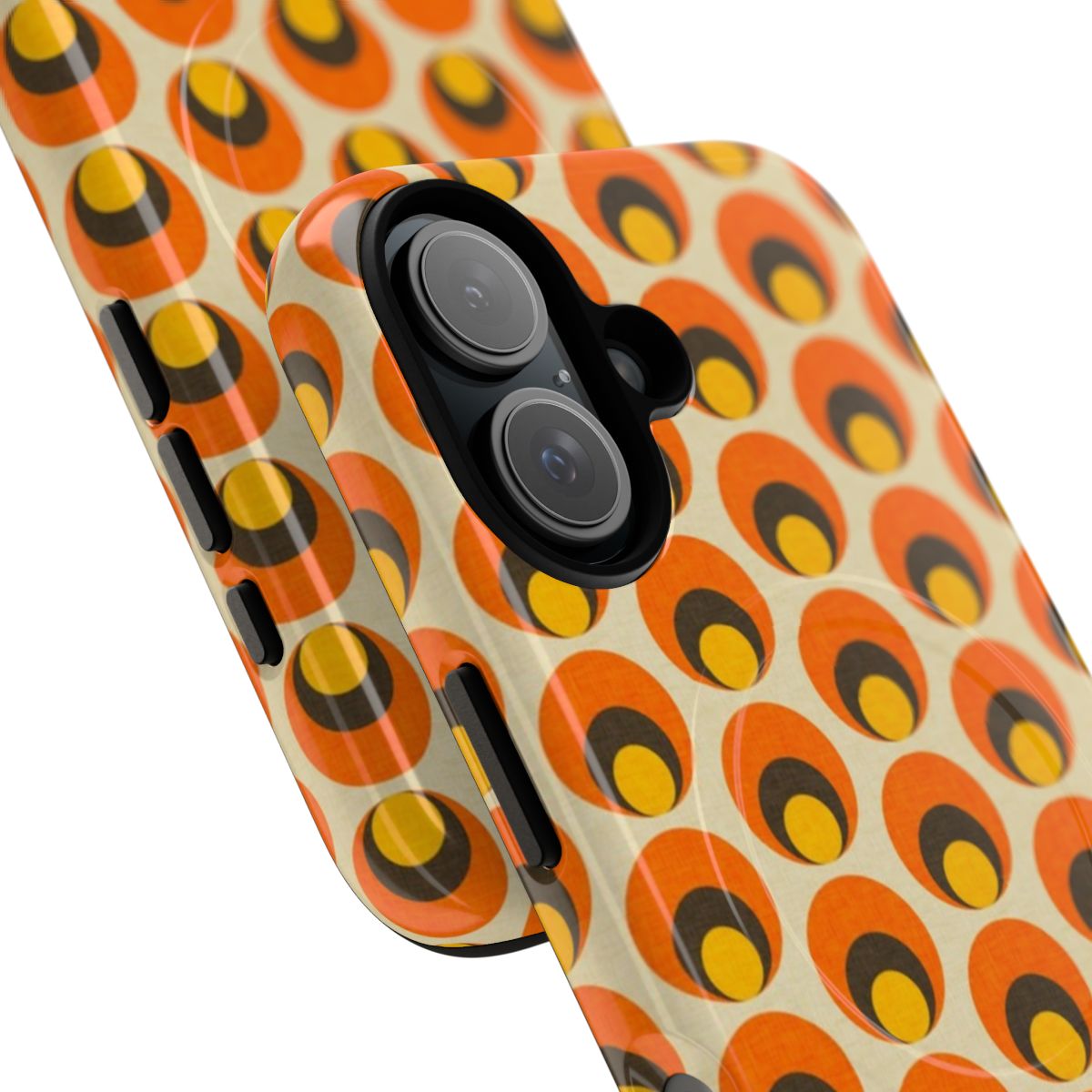 Retro geometric phone case with 70s 60s style patterns - Detail