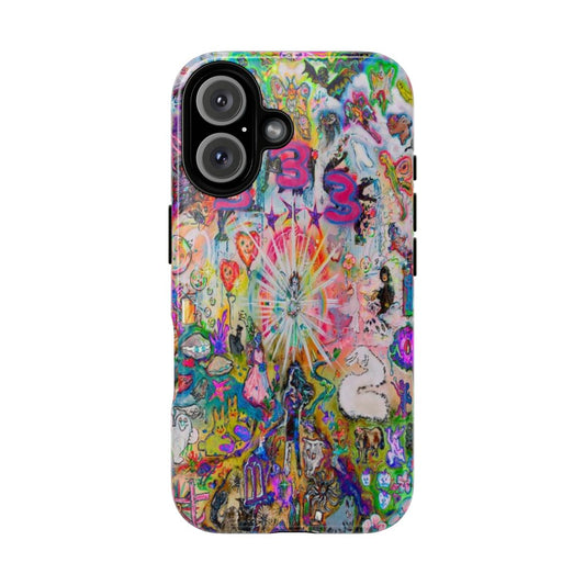 Bladee and Drain Gang inspired abstract patterned phone case