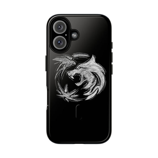 Witcher symbol design on a durable magnetic phone case