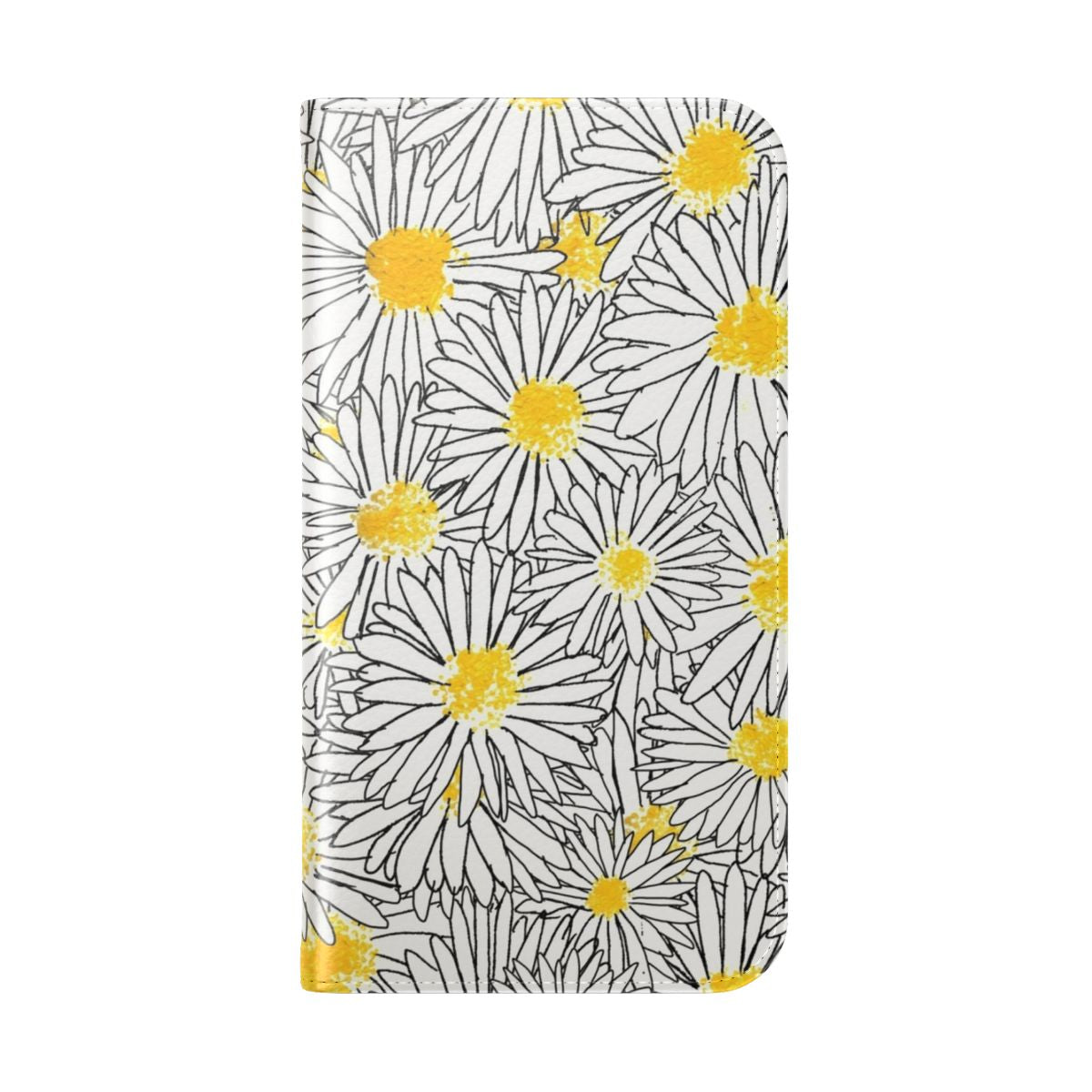 Daisy print phone case with a floral design - Folded Back