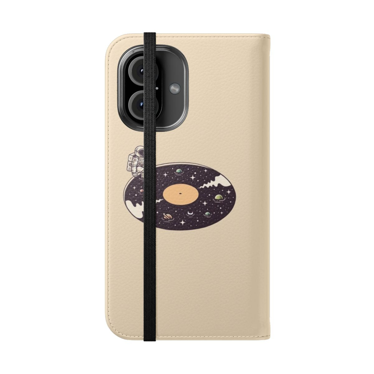 Cosmic space themed phone case with stars, planets, and cosmic design - Folded Front