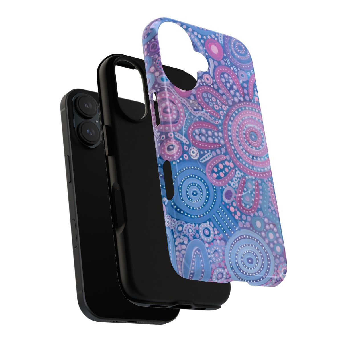 Magnetic phone case featuring Aboriginal art design - Layers