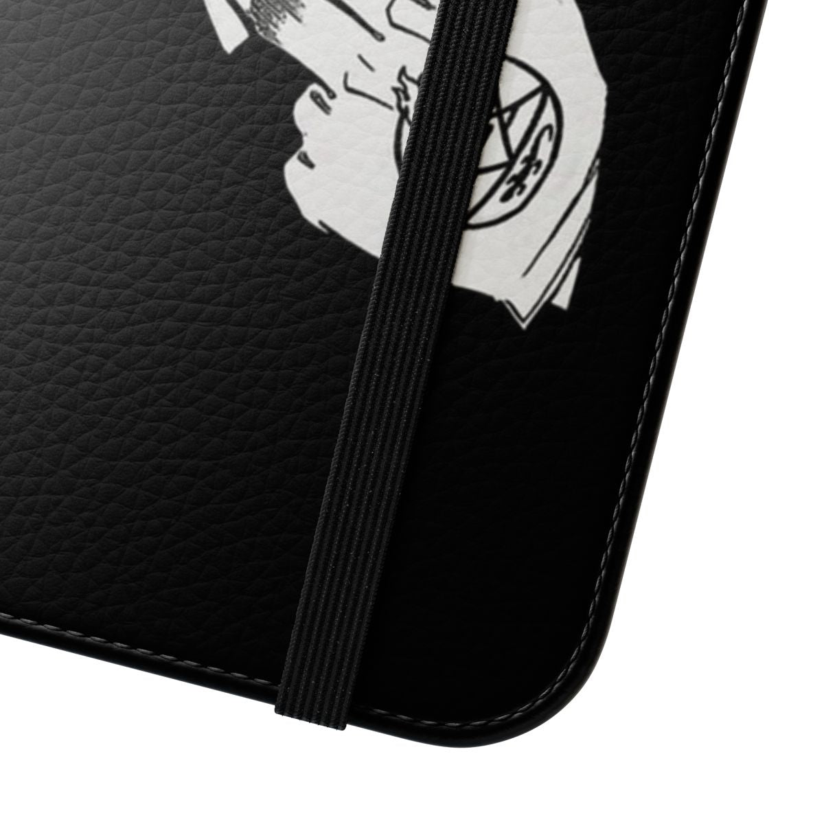 An artistic flip cover phone case inspired by the Flame Alchemist, Roy Mustang, from the Fullmetal Alchemist series. - Close Up