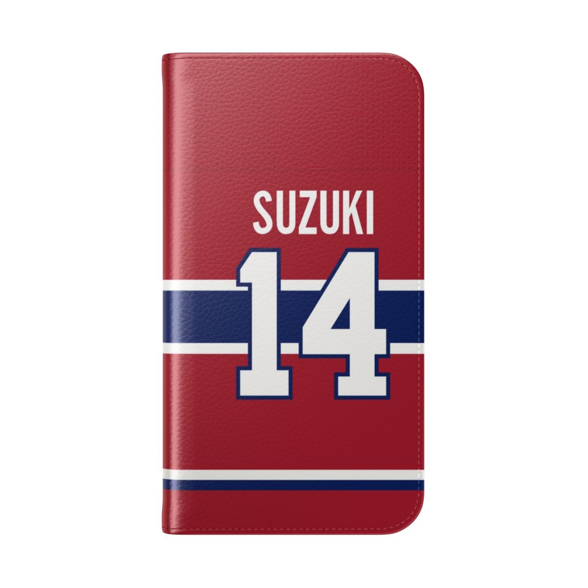 Montreal Canadiens phone case with Nick Suzuki jersey design - Folded Back