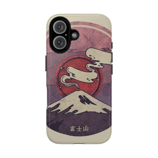 Fuji-Inspired Magnetic Tough Phone Case with Geometric and Japanese Designs