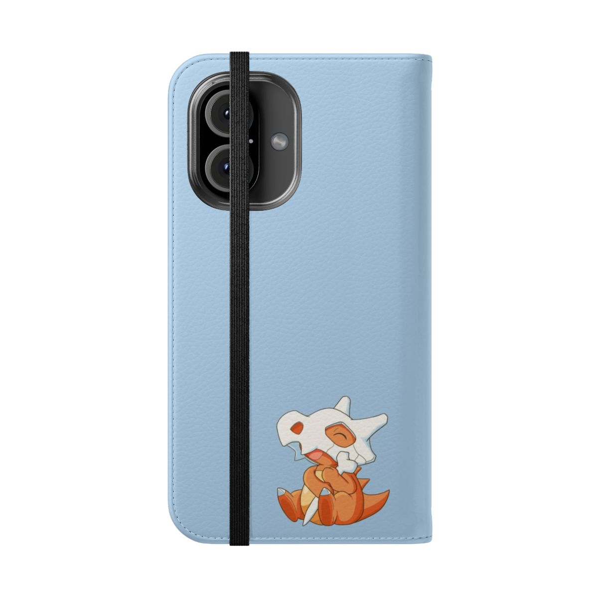 Cubone-themed flip phone case with cartoon character design - Folded Front