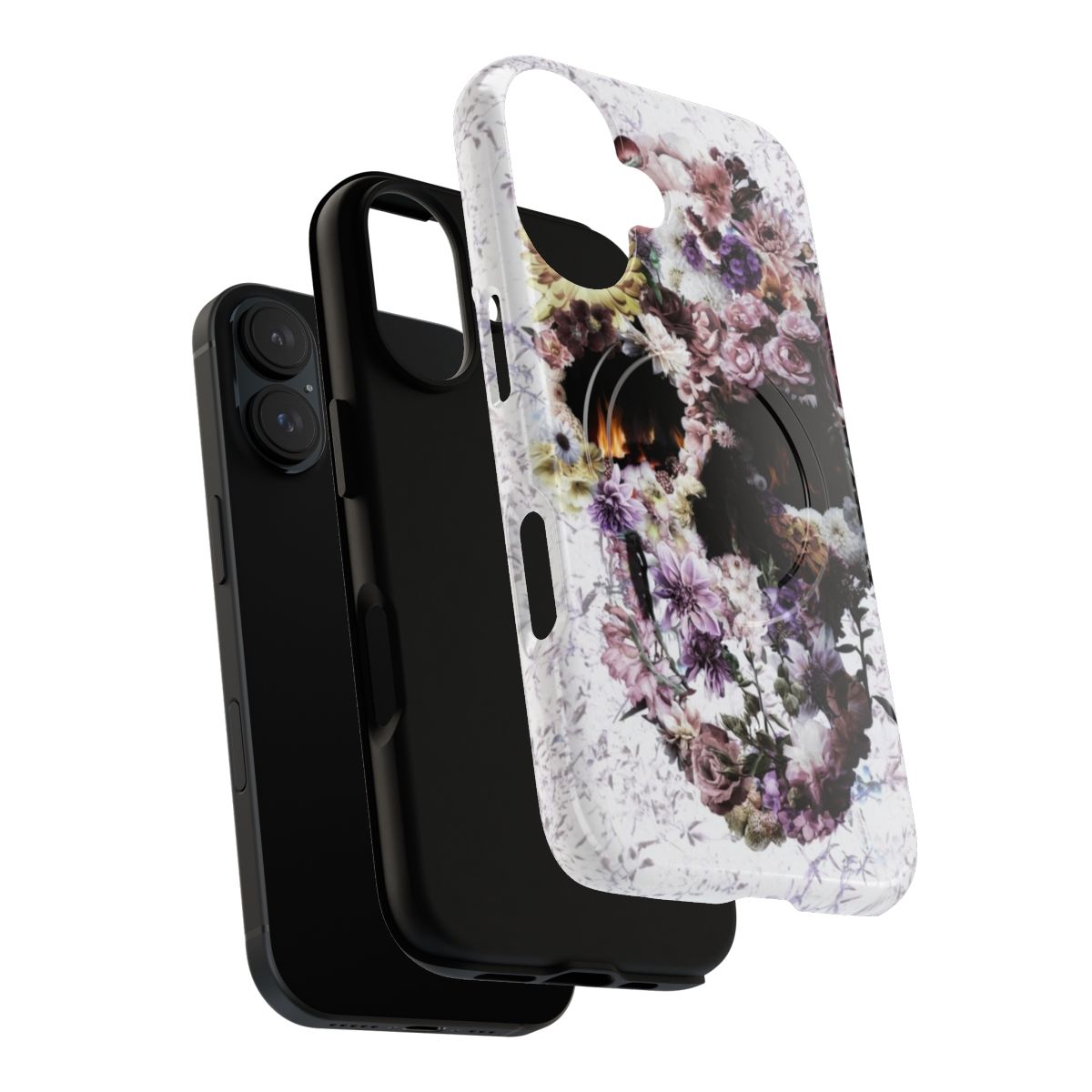 Upland-inspired skull phone case with magnetic closure and durable design - Layers