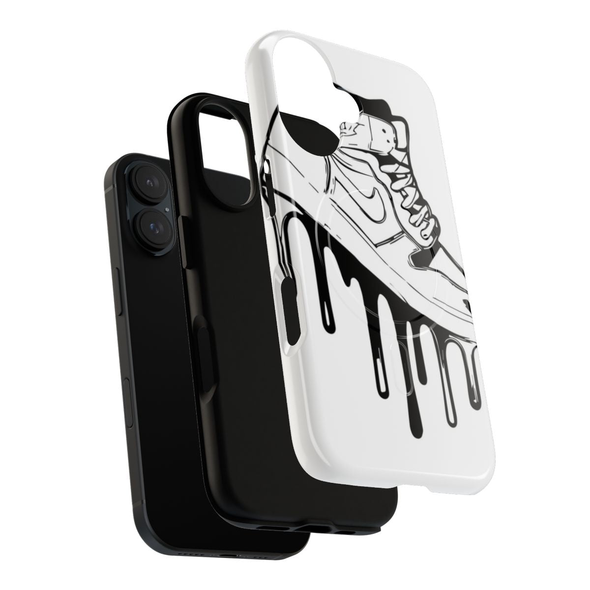 Jordan retro inspired black and white magnetic phone case - Layers