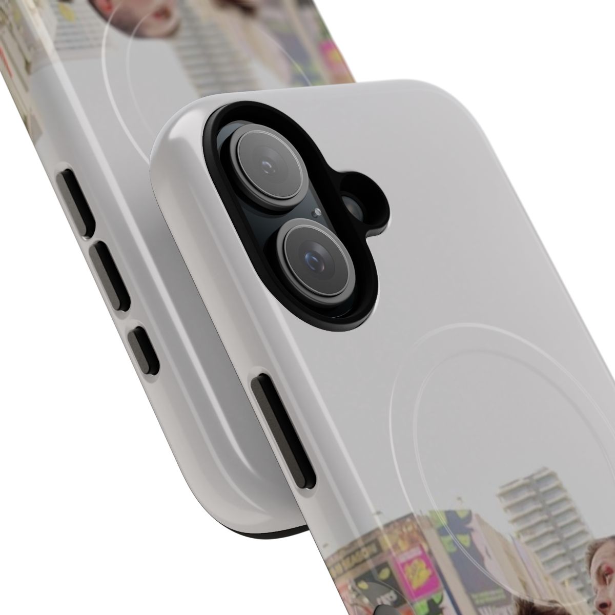 Magnetic tough phone case with 9-1-1 TV show characters Evan Buckley and Eddie Diall - Detail