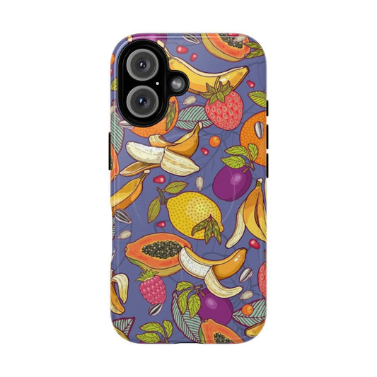 Tropical phone case featuring lush fruit and flora designs