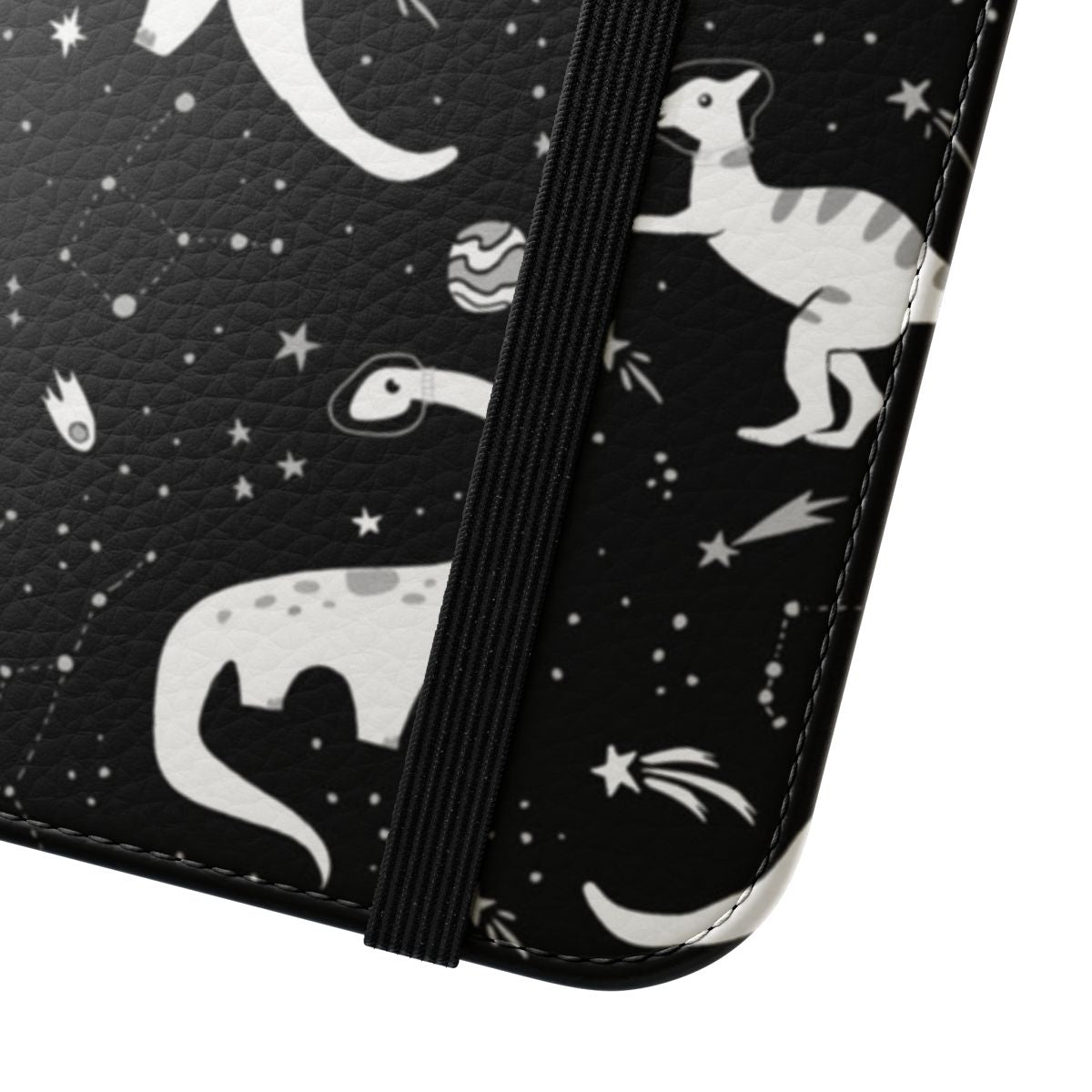 Space Dinosaurs Flip Cover Phone Case - Close Up