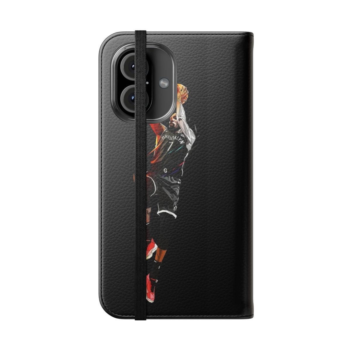 Unique low-poly digital art basketball phone case featuring Kevin Durant - Folded Front