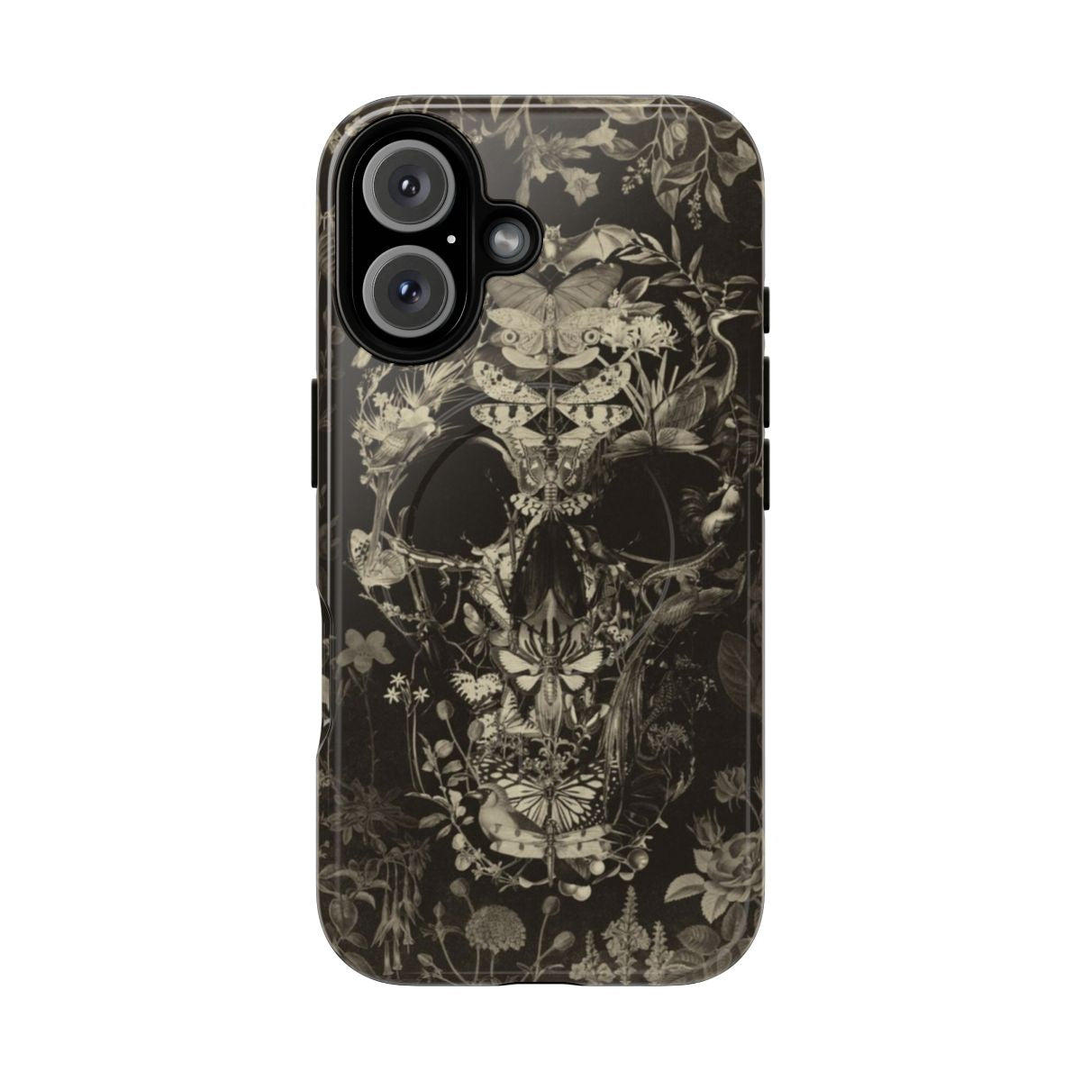 Papillon skull old plate magnetic tough phone case