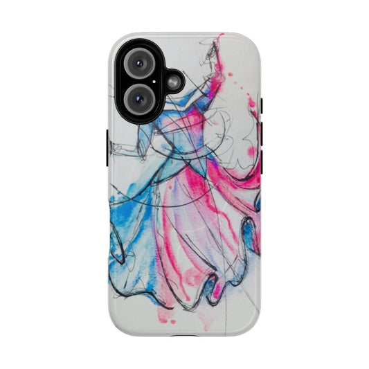 Assorted magnetic protective phone cases with watercolor princess and sketch designs