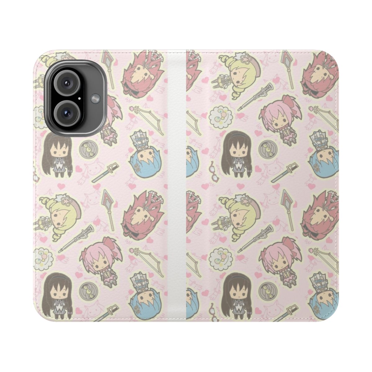 Chibi magical girl inspired flip cover phone case