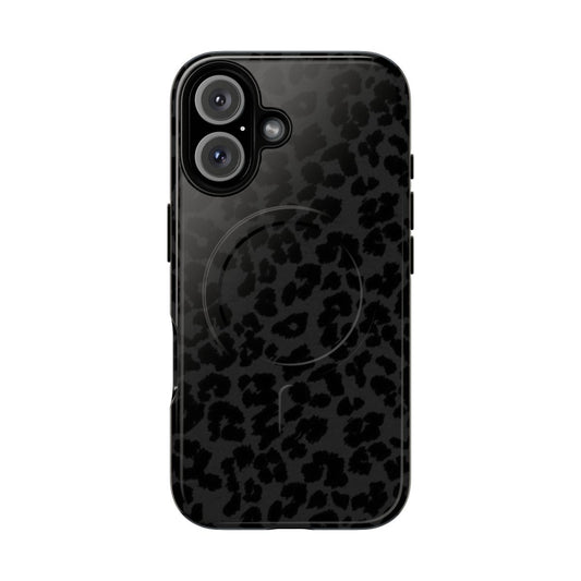 Cheetah print magnetic protective phone case