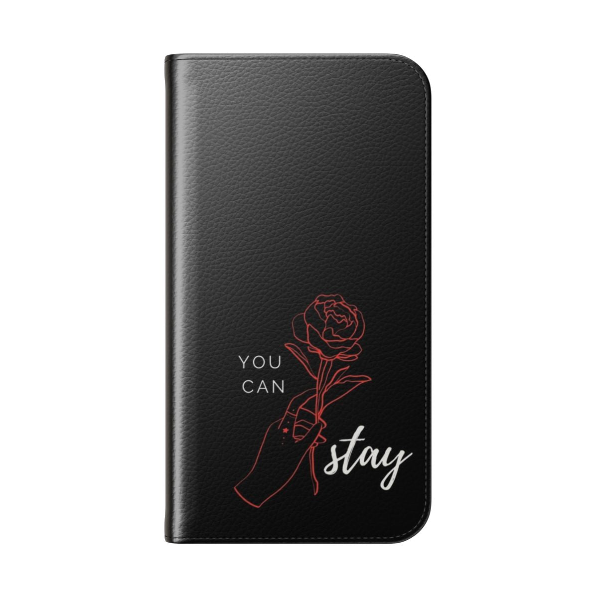 Stray Kids Inspired Flip Cover Phone Case with Lyrics Quote - Folded Back