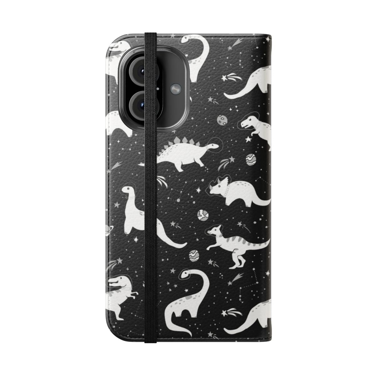 Space Dinosaurs Flip Cover Phone Case - Folded Front