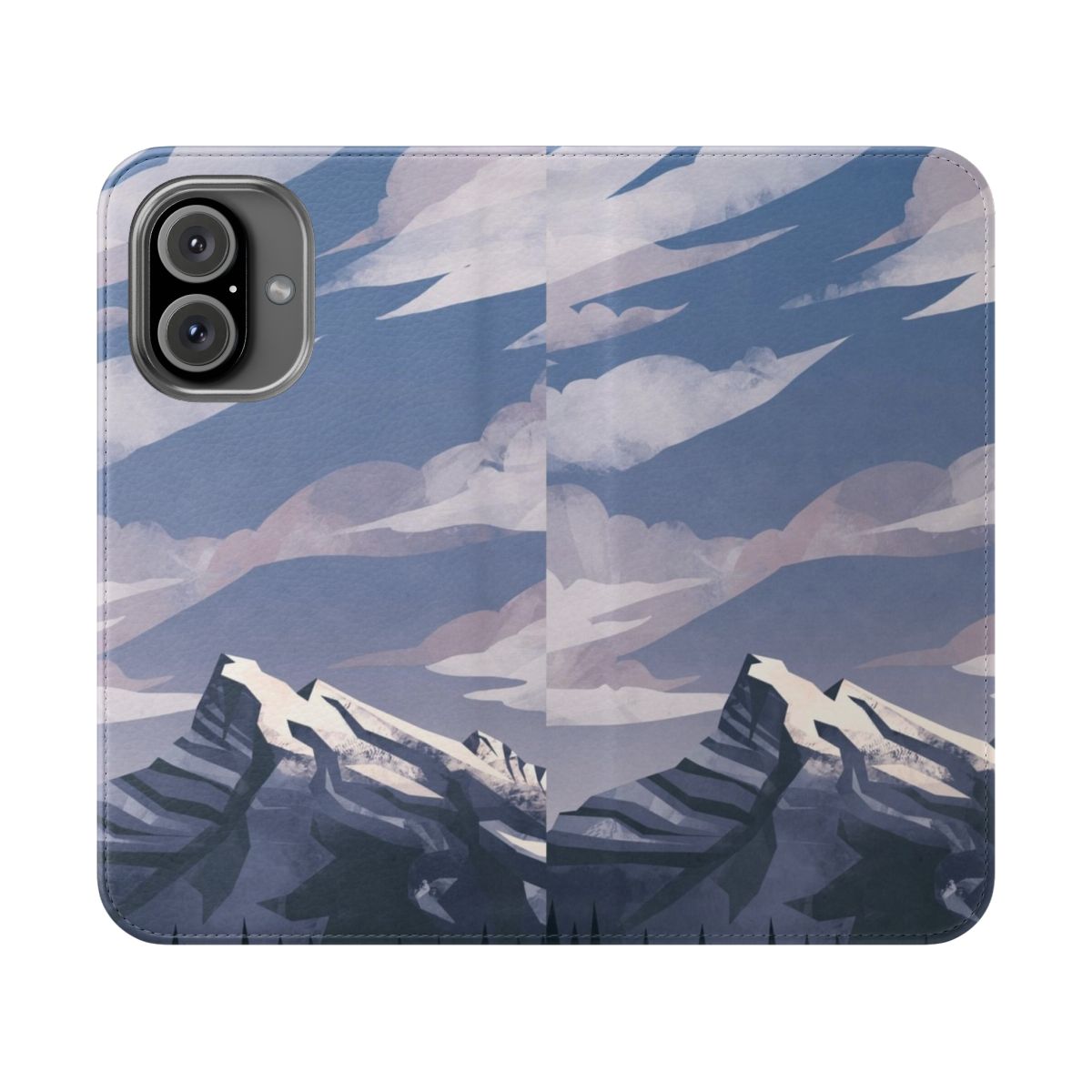 Majestic mountain landscape design on a flip phone case