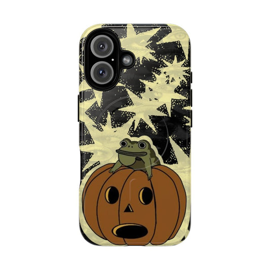 Magnetic tough phone case featuring a cute cartoon frog inspired by the Over the Garden Wall cartoon series