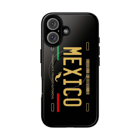 Mexico-inspired phone case with magnetic license plate design