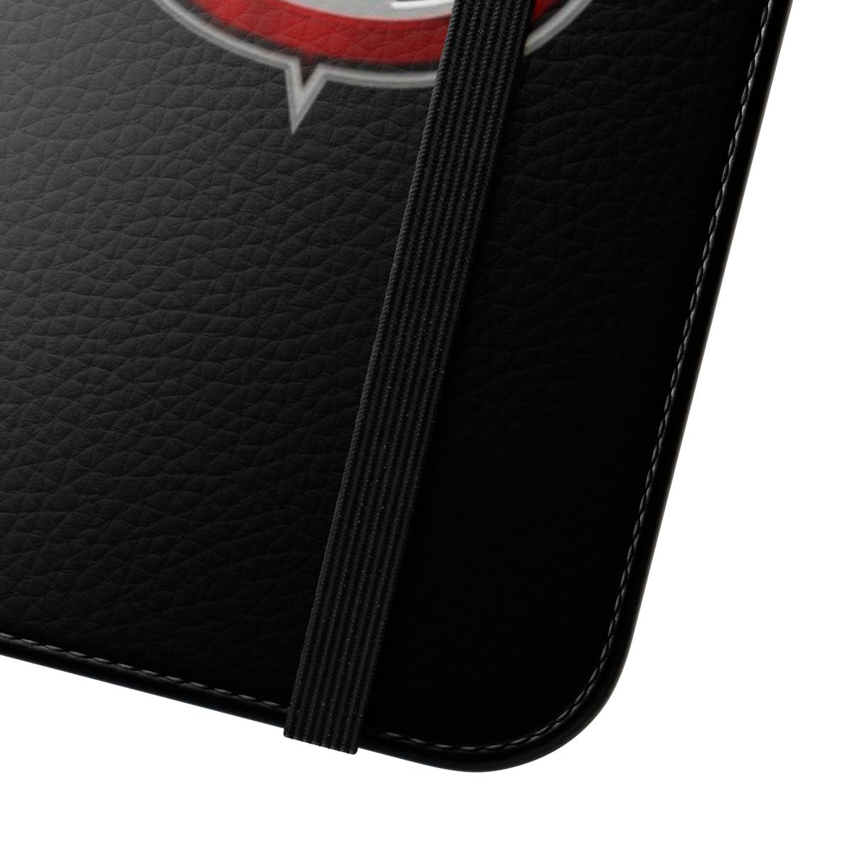 Anime inspired flip phone case with royal crest or symbol design - Close Up