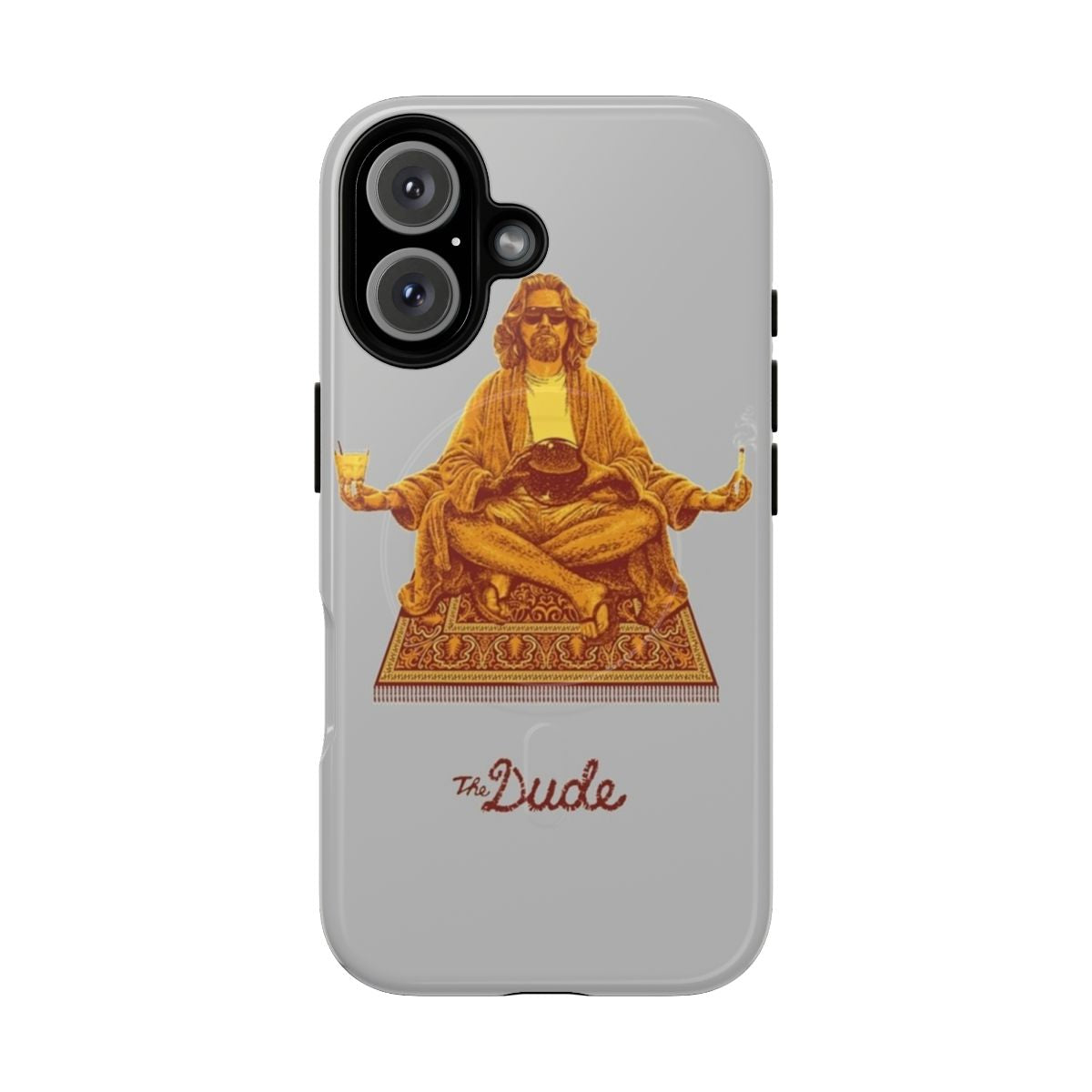 Magnetic tough phone case featuring a design inspired by the film The Big Lebowski