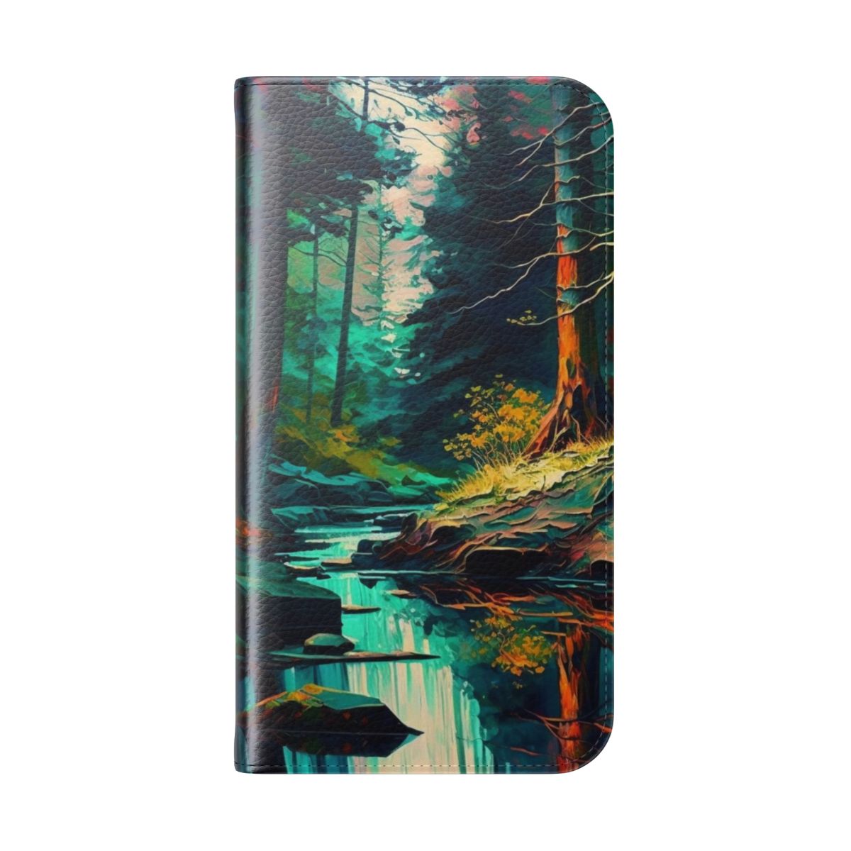 Abstract floral landscape design phone case - Folded Back