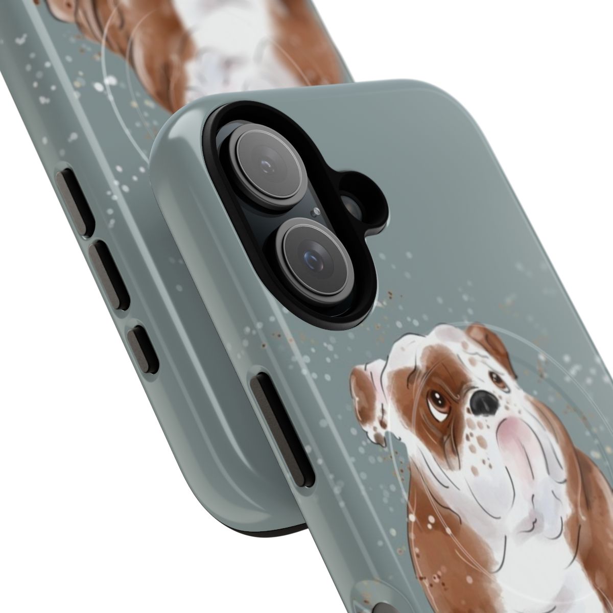 Bulldog phone case with a patriotic design - Detail