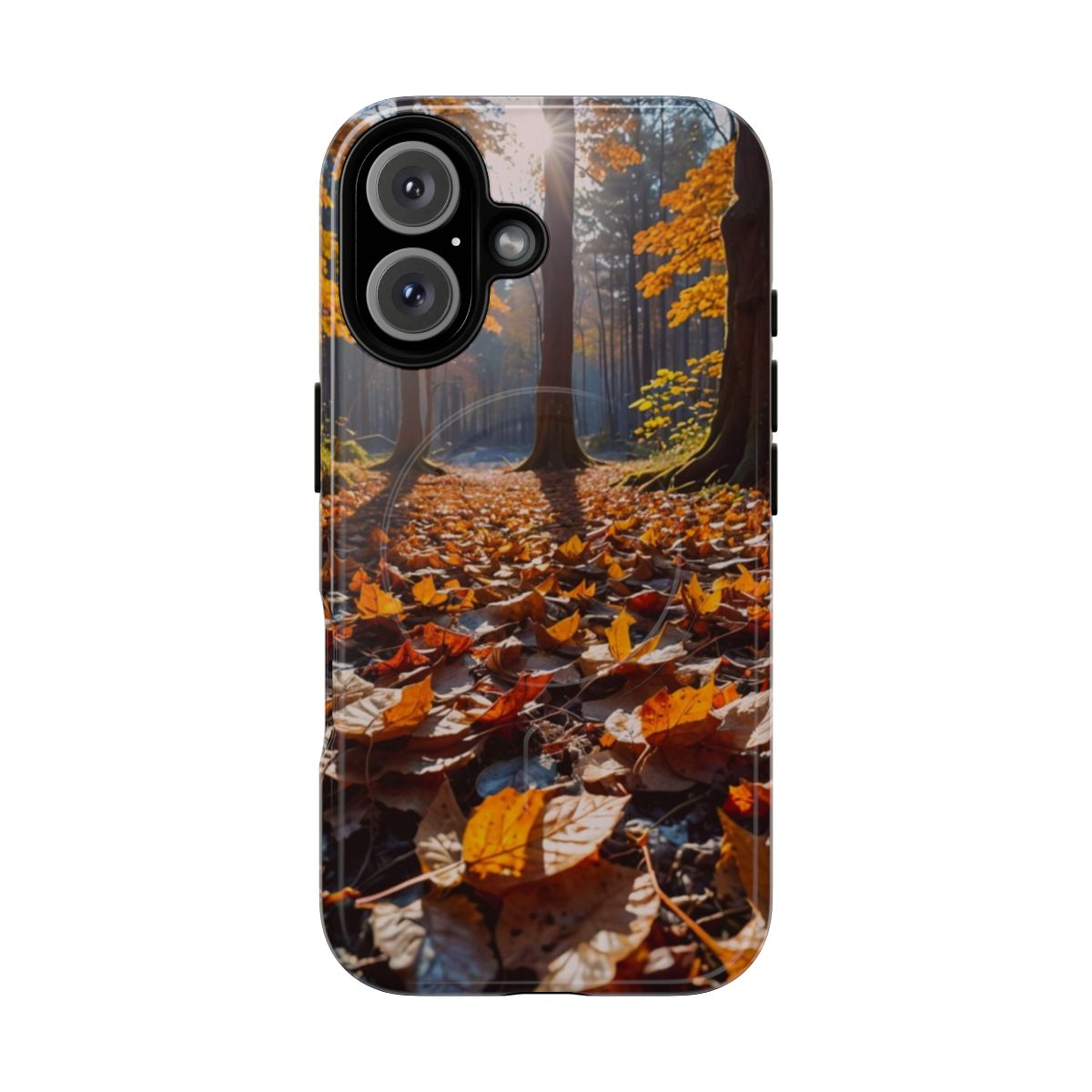 Colorful autumn leaves phone case with a magnetic, tough design