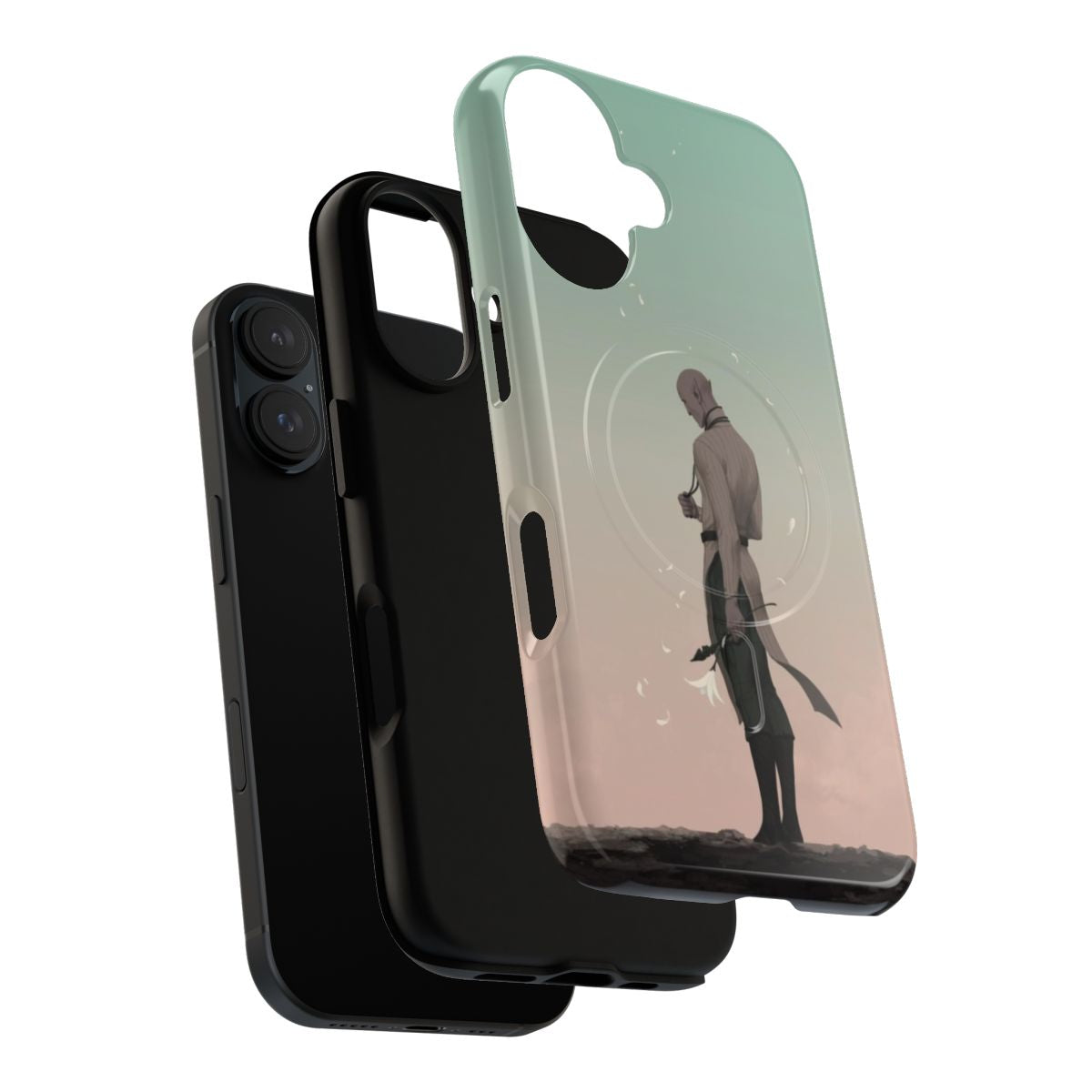 A fantasy-inspired magnetic tough phone case featuring Solas and the Dread Wolf from Dragon Age. - Layers