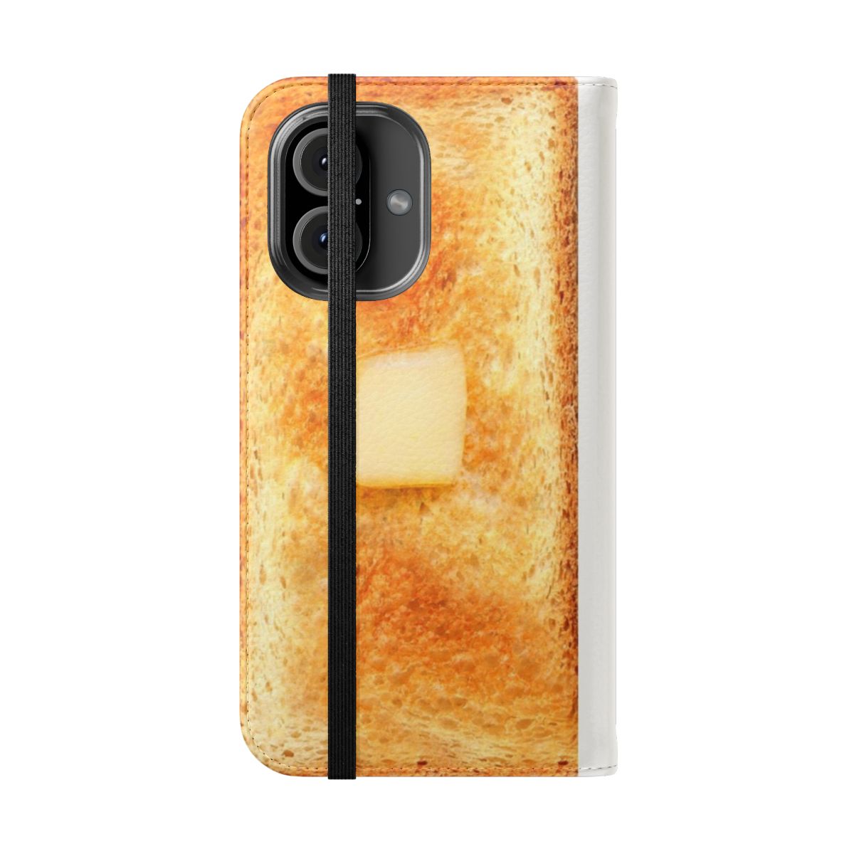 Realistic buttered toast inspired funny flip phone case - Folded Front