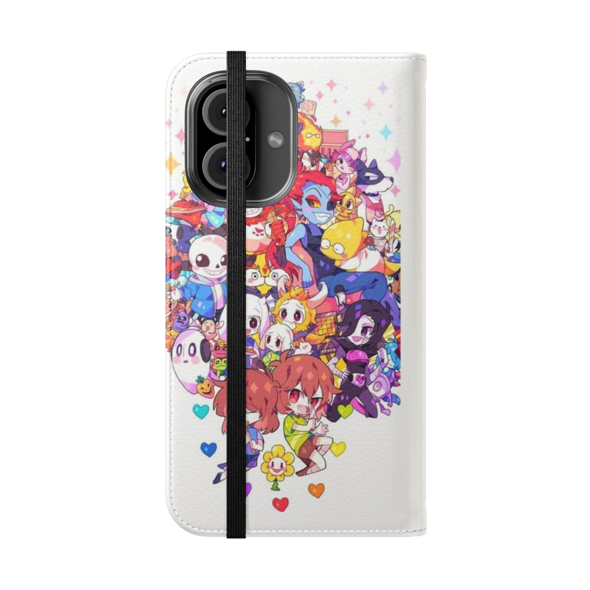 Undertale-themed phone case with a heart flip cover design - Folded Front