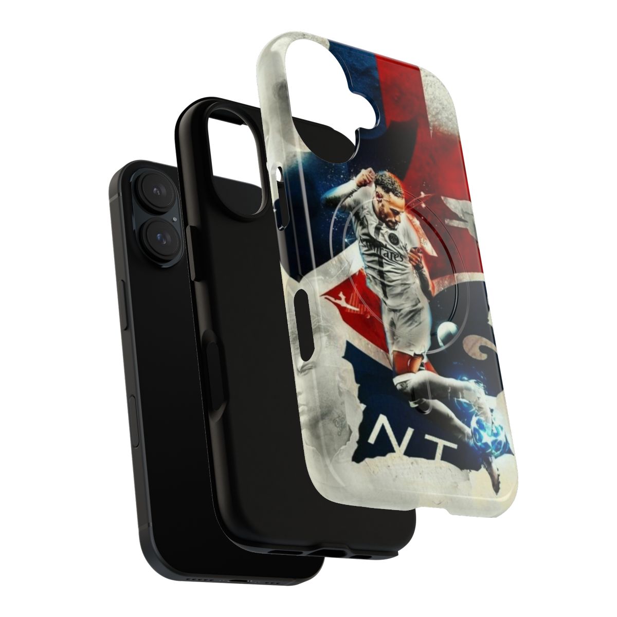 Artistic illustration of Neymar da Silva on a magnetic, tough phone case - Layers