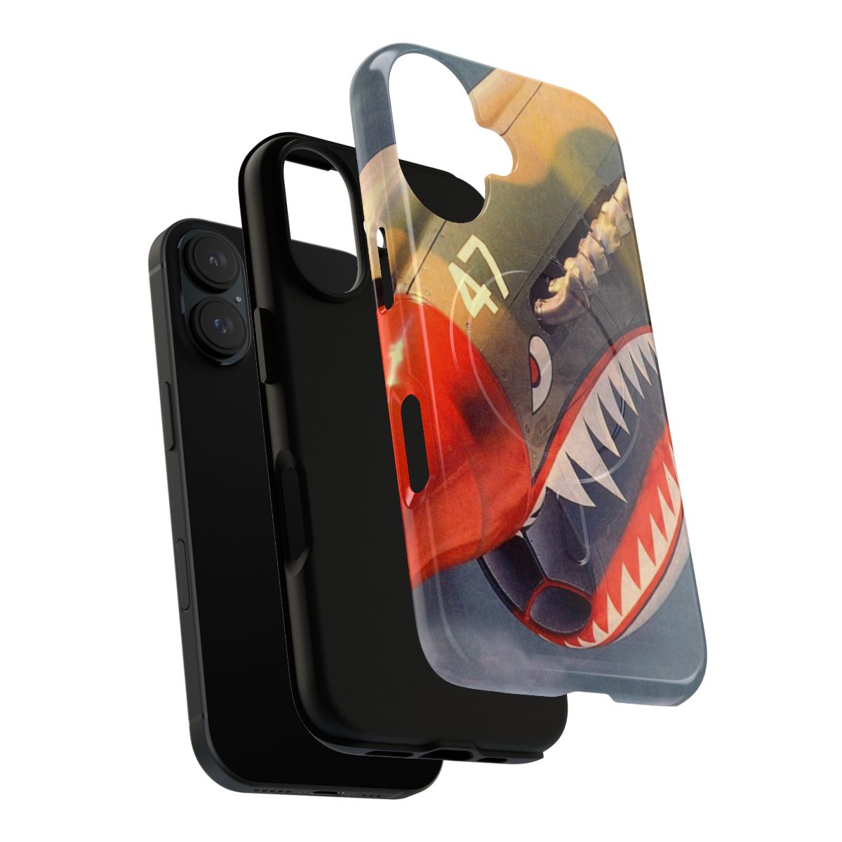 Magnetic phone case with P40 Warhawk aircraft design - Layers