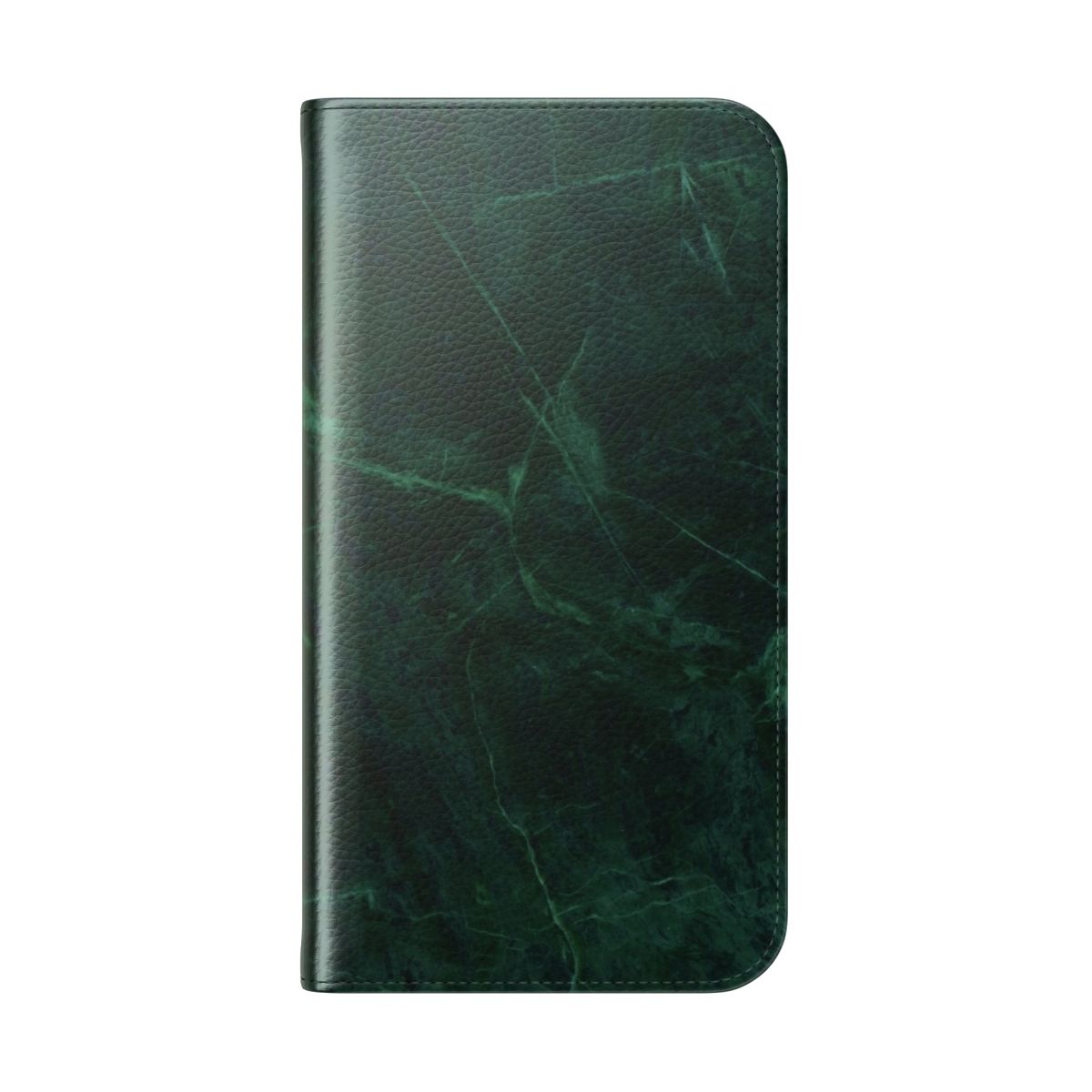 Green marble pattern flip cover phone case - Folded Back