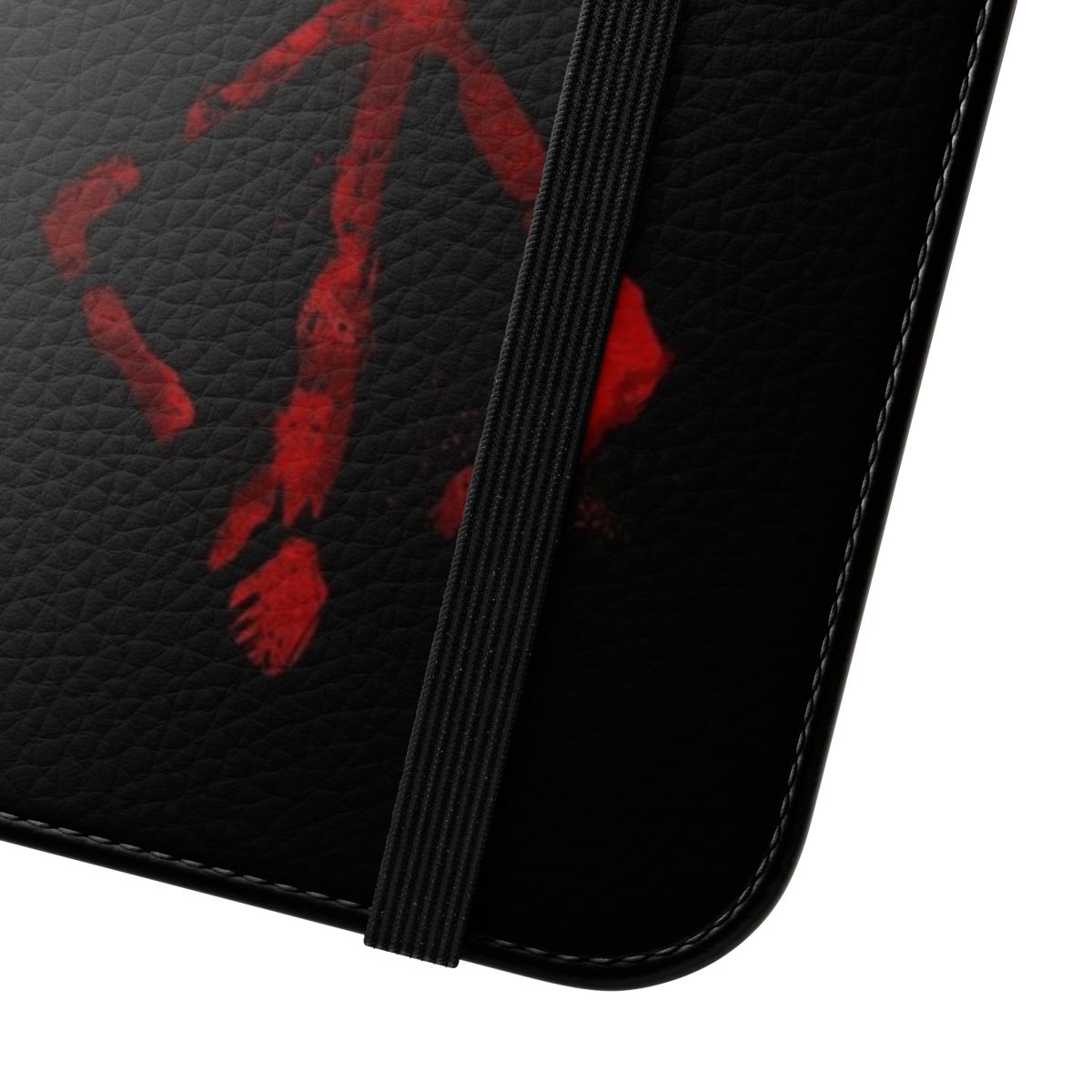 A dark and gothic fantasy-themed flip phone case inspired by the game Bloodborne, featuring the iconic hunter's mark. - Close Up