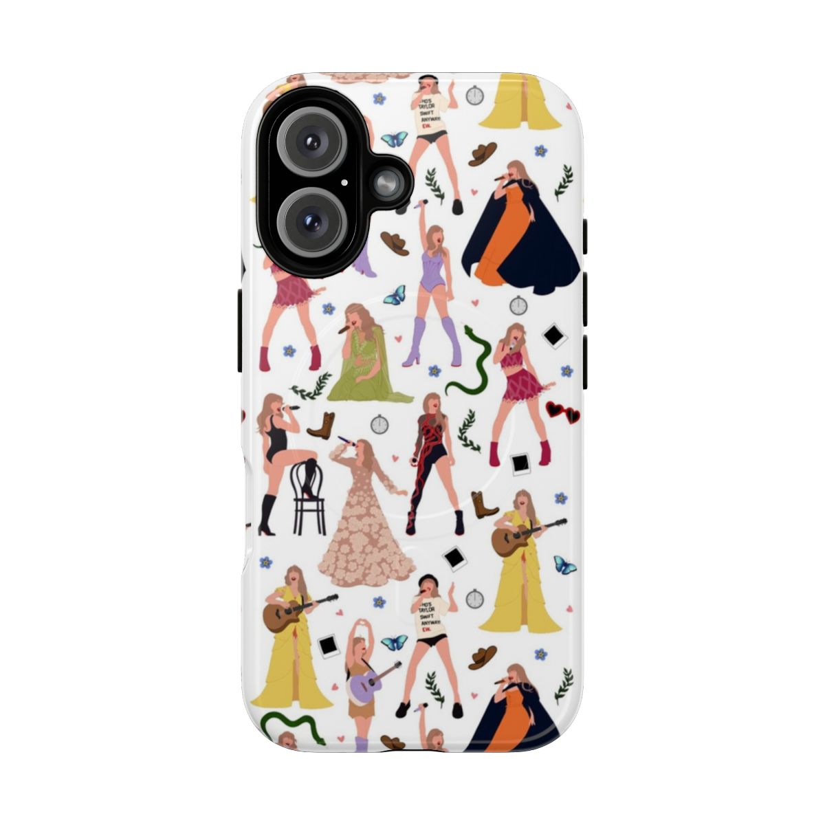 Magnetic tough phone case designed for Taylor Swift fans featuring her album eras