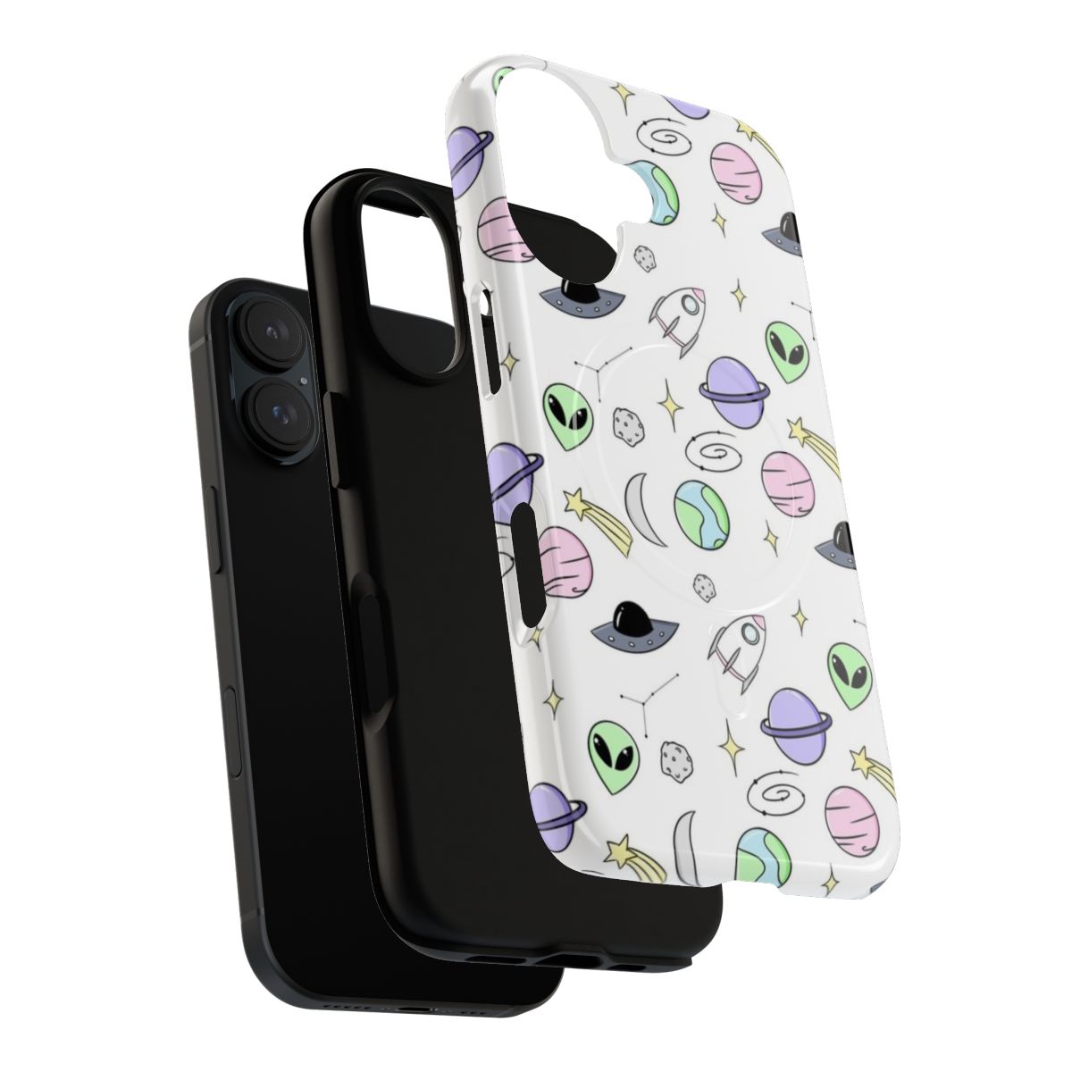 Cosmic pastel space aesthetic phone case with planets, stars, and galaxy design - Layers