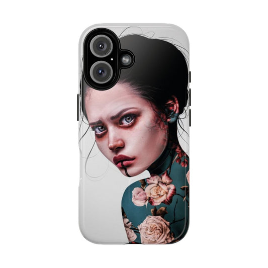 Magnetic abstract and surreal portrait phone case design