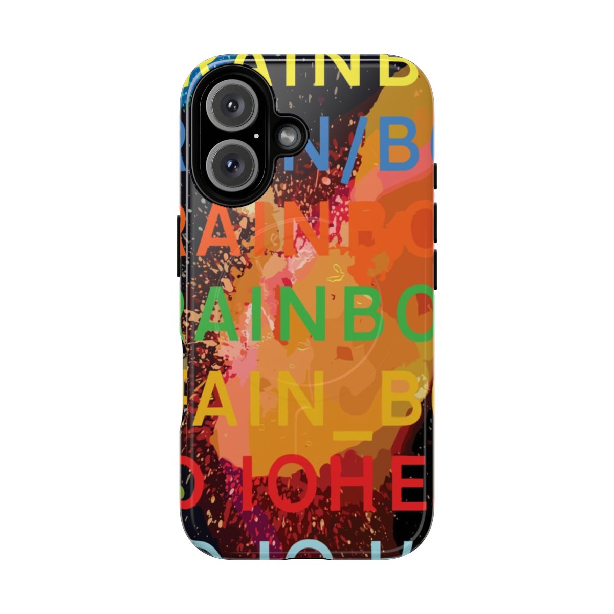 Radiohead-inspired magnetic tough phone case with 80s-style poster design